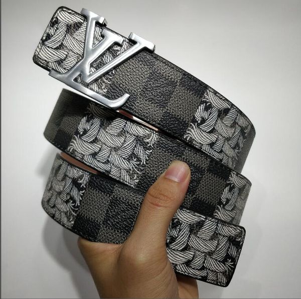 

2019 моды большой пряжки ремня кожаный ремень и дизайн рамы мужчины дамы высокого качества новый мужской роскошный ремень бесплатная доставк, Blue;gray