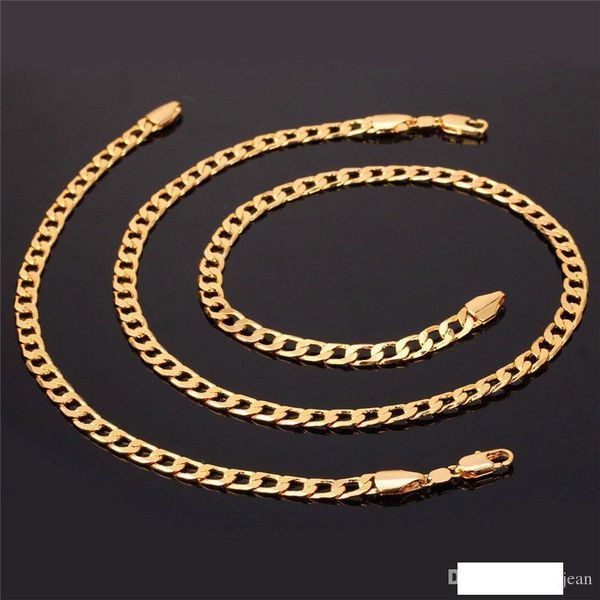 

new fashion gold color chains 7mm width hiphop necklace for men heavy fine jewelry sets wholesale curb link chain ing, Silver