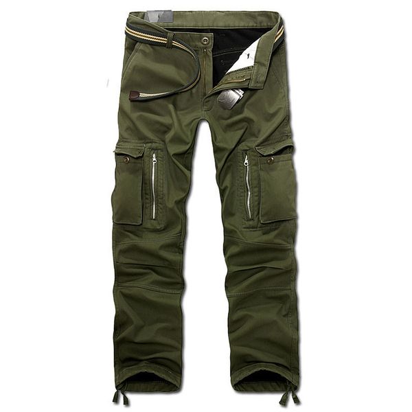 

drop shipping 2018 new men winter pants men's cargo pants baggy trousers 3 colors 28-40 without belt dropshipping, Black
