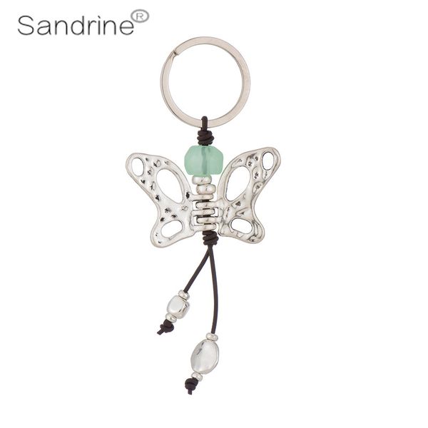 

sandrine brand personalized design jewelry women girl friend butterfly keychain key ring for bag door key car accessory, Silver