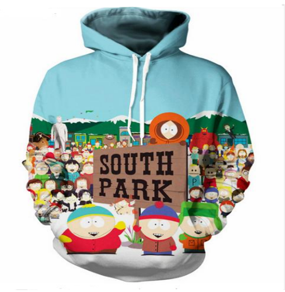 

out fashion streetwear 3d hd print casual south park hoodies sweatshirts men women hoodie jacket coat lms079, Black