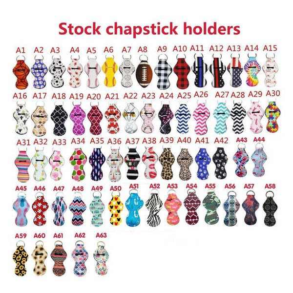 

63 style stock neoprene keychain chapstick holder softball and baseball printed neoprene chapstick keychain holder party holiday gifts