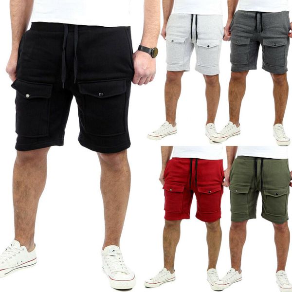 

running shorts mens summer short cargo sports gym casual pants trousers, Black;blue