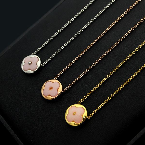 

2020 z41 clover round square shape necklace pendant lover women factory wholesale 18k gold plated sell jewelry l brand quality, Silver