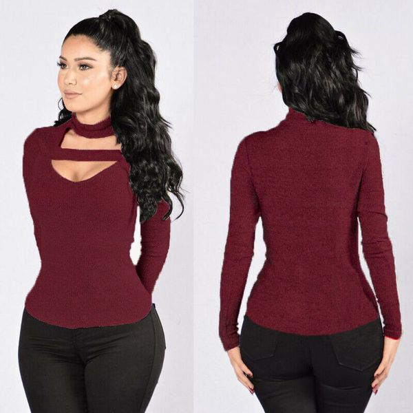 

women's autumn loose slim pullover jumper sweater v neck long sleeve knitwear