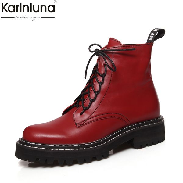 

women's brand 2019 big size 43 genuine leather motorcycles boots chunky heels ankle boots woman shoes casual shoes women boot, Black