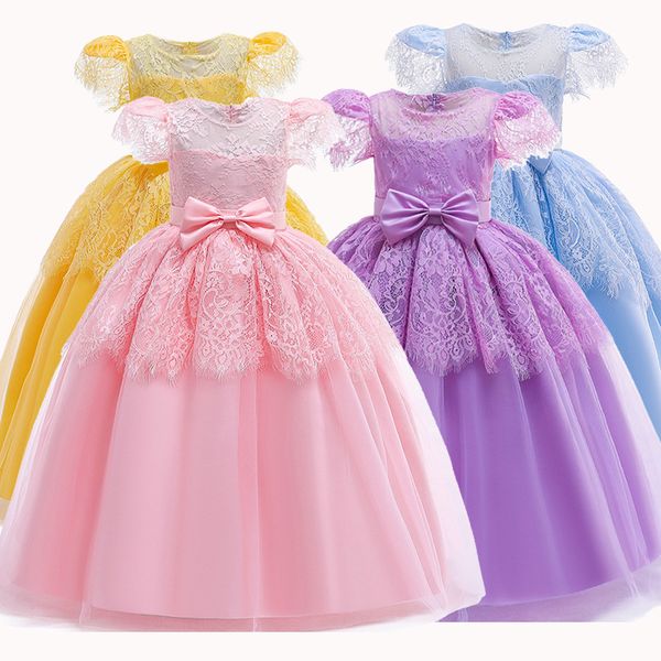 

kids dresses for girls formal gown ball princess dress children evening party dress flower girls wedding dress fantasia infantil, Red;yellow
