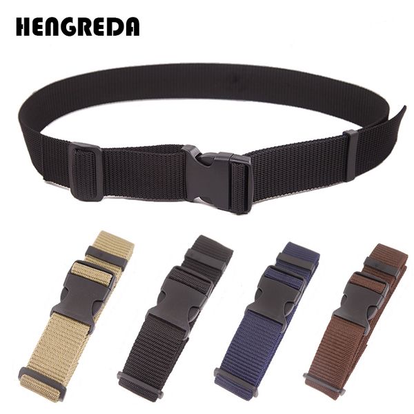 

nylon belt army belt men combat waist with plastic plugging buckle tactical adjustable outdoor for training, Black;brown