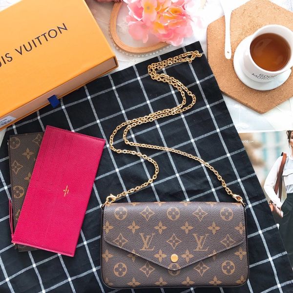 

2020 Новый LOUIS VUITTON LV Женщины Креста тела Lady натуральной кожи Artsy Tote сумки цепи сумка кошелек 3 шт кошелек сумки на ремне