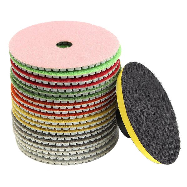 

hho-19pcs set 4inch diamond polishing pads granite marble concrete stone