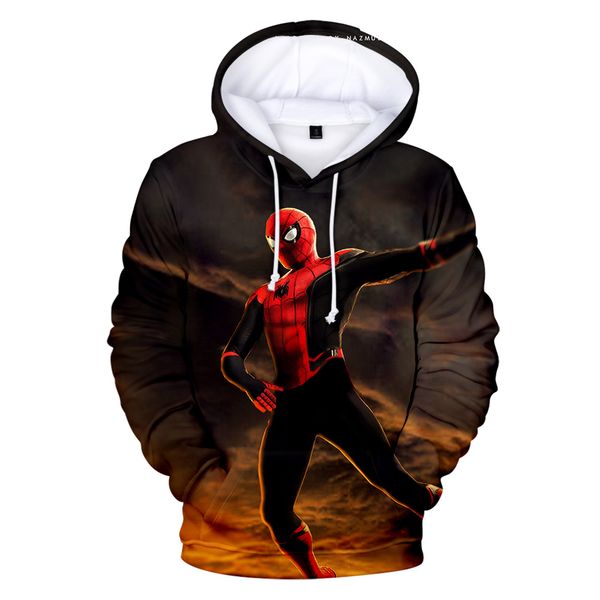 

spider man far from home 3d print hoodies women/men fashion long sleeve hooded sweatshirts 2019 arrival streetwear clothes new, Black