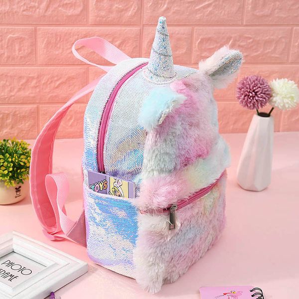 

backpack student toddler sequins unicorn bag women girls backpacks rucksack for teenager plush cartoon schoolbags travel bagpack