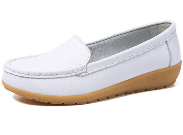 

women's shoes leather non-slip soft bottom women flats casual shoes 1302, Black