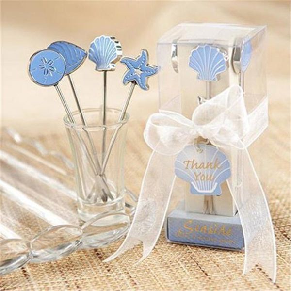 

4pcs stainless steel fruit fork dessert cake fork salad tableware starfish shell fish shape wedding favor party supplies