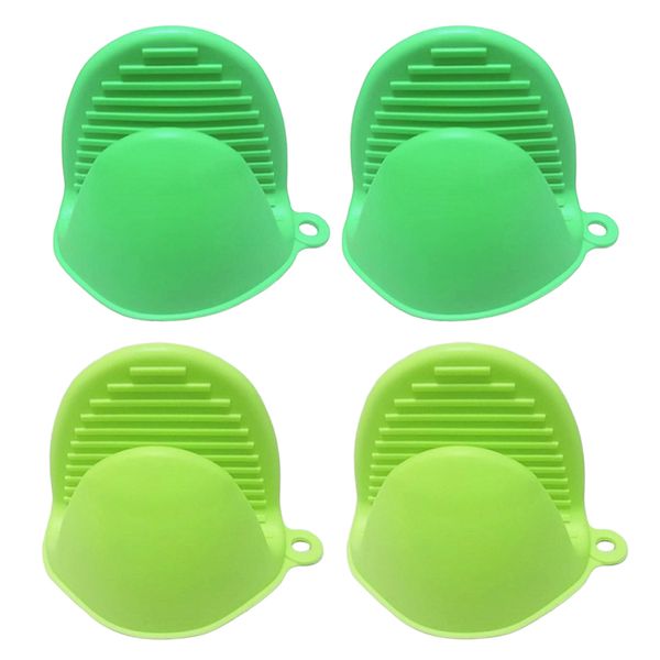 

2 pairs kitchen silicone gloves resistant pot baking mitt hand clip