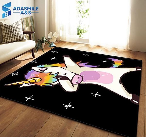 Nordic 3d Unicorn Carpets Cartoon Animal Bedroom Kids Play Mat