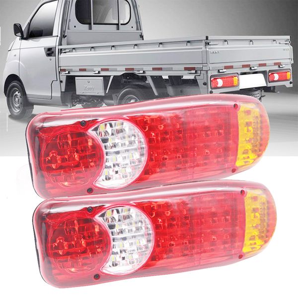 

2pcs 46 leds truck rear tail light warning lights rear lamps dc 12v 24v waterproof tailights parts for trailer truck boat