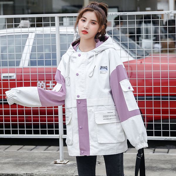 

#9127 casual loose jacjets for women plus size big pockets hoodies jacket ladies harajuku coats hooded female autumn outerwear, Black;brown