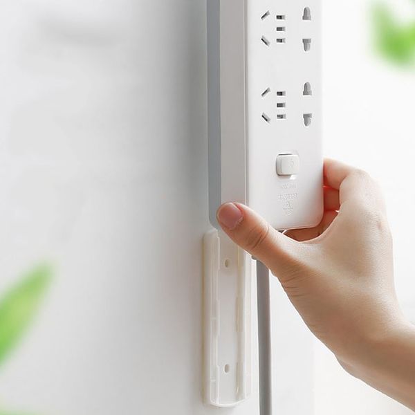 

punching power strip holder organiser desk wall-mounted strong seamless home plug-in socket hanging wall storage boxes bins