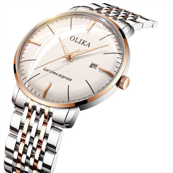 

quartz watches men ultra-thin business waterproof convex glass japan movement steel/leather band butterfly clasp men watch, Slivery;brown