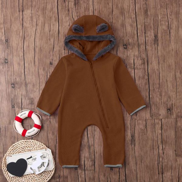 

baby warm winter thick romper infant baby girls boys solid cartoon cute ears hoodie long sleeve romper clothes jumpsuit 2019 new, Blue