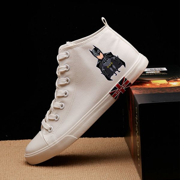

justice league various hero dc cool cartoon printing high heel canvas uppers sneakers college personalise fashion casual, Black