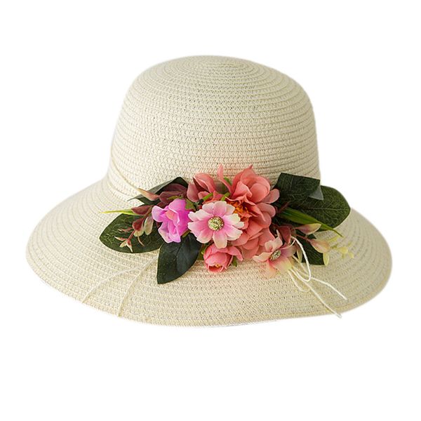 

cute child girls straw hat summer baby flower breathable cap straw sun hat kids girls hats suit for 2-6 years kids #b, Yellow
