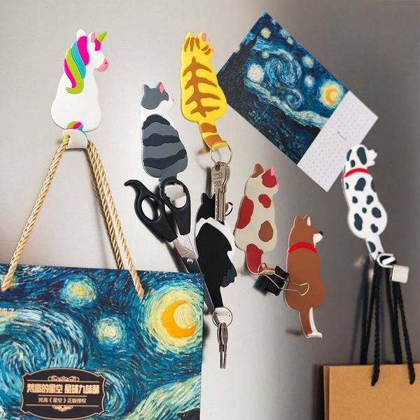 

magnetic hook creative kitchen fridge magnet key nail-tile adhesive hook magnet message board decorative small storage