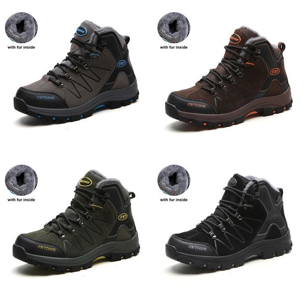

winter/autumn outdoor boots men shoes male casual ankle rubber anti-skidding boots men work safety shoes footwear sneaker, Black