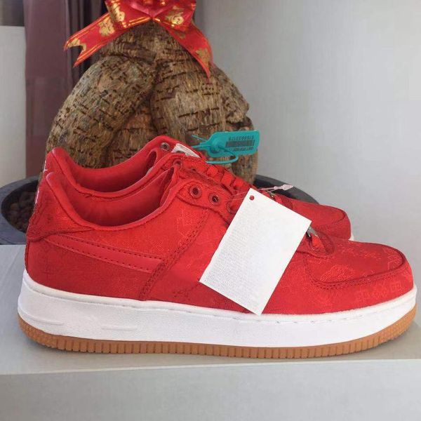 

clot x forced 1 fragment silk running shoes new men red game royal blue black thunder white women dunk one designer skateboard sneakers