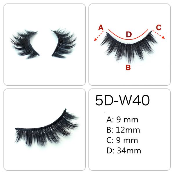 

5d w40 factory whole ale price 5model 5pai eye la he natural fal e eyela he 5 pair 3d mink eyela he