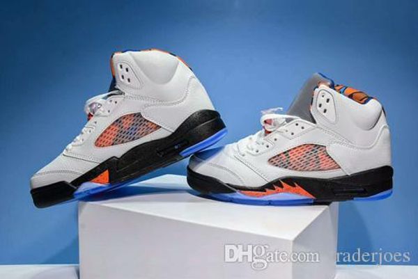 

with box mens basketball shoes sneakers 5s white orange blue brand designer sports shoes for men size us7-13
