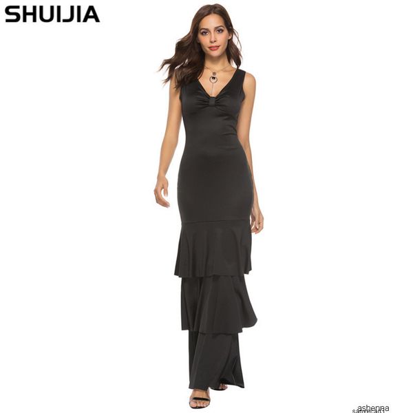 

womens designer ruffled hem dressz30yh, Black;gray