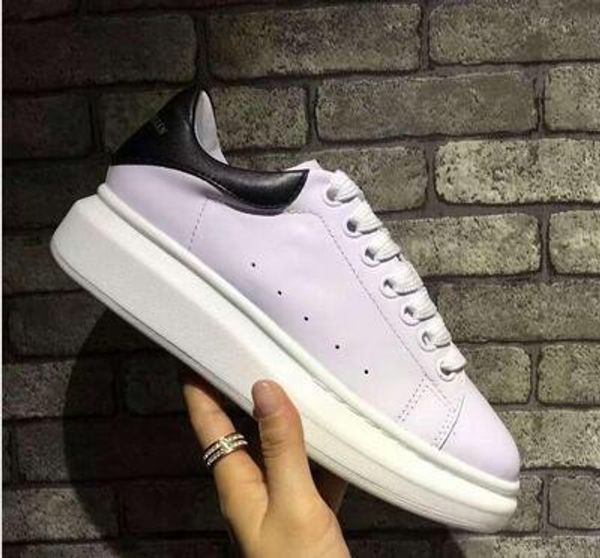 

New Top Quality Men And Women Fashion Genuine Leather Casual Shoes With Original Box Mq Lovers Thick Bottom Sneakers Size 35-44