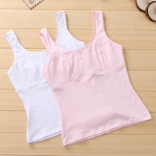 

new style spring and summer girl's long vest girls solid color combed cotton knitting underwear render vest 7210, Black;white