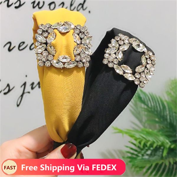 

мода роскошные кристалл широкий оголовье vintage женские блестящие блесток группа волос аксессуары для волос для женщин твердо широкий волос, Black;brown