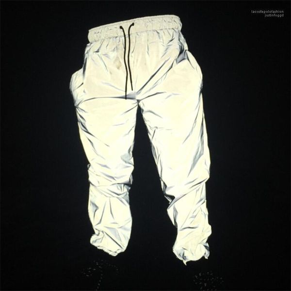 

night running pants casula hip hop shorts pants 3m reflective mens designer pants fashion sports styles, Black