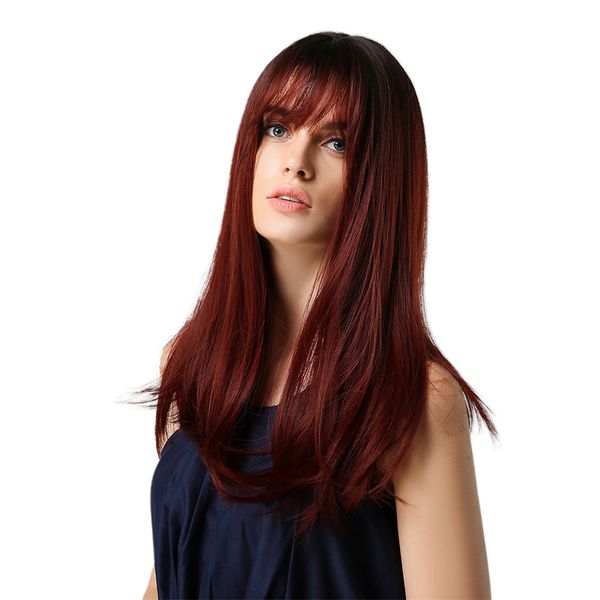 

20\" fashion women long straight wigs with bang for cosplay costume party, Black