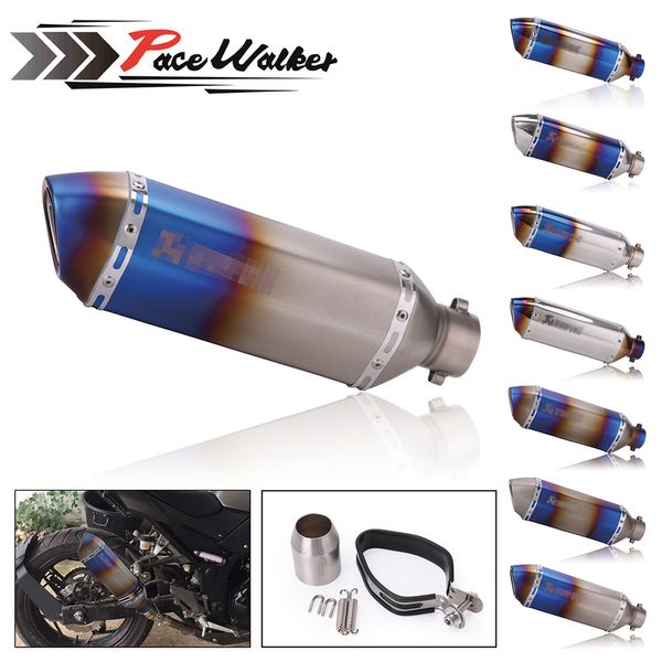

universal burning blue 51mm motorcycle exhaust pipe with db killer muffler motorbike escape pipe for yamaha