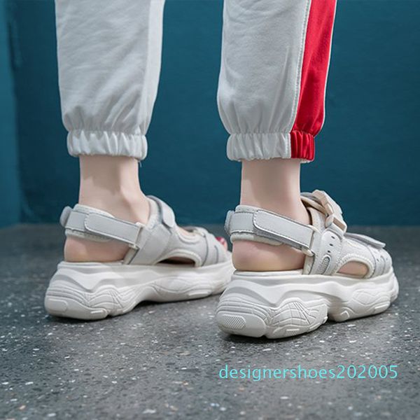 

open toe women mesh sport sandals with buckle women platform wedge sandals summer outdoor cool beach shoes 2020 new d05, Black