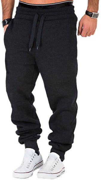 

men casual style pants full length loose fit type elastic waist closure type low waist autumn spring 2020 new fashion, Black