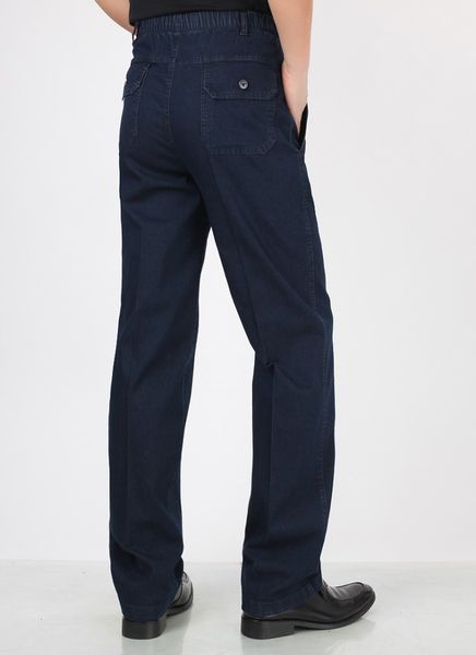 

men summer thin fabric plus size straight jeans men's large size business casual pants +4 colors long trousers, Blue