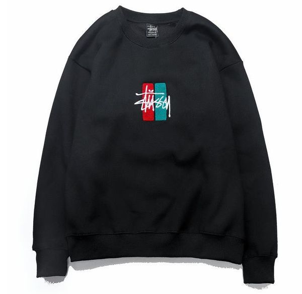 

2020 cyber monday stussi sweatshirts hip hop luxury designer hoodie street cotton loose fit men women hoodies sweatshirt island, Black