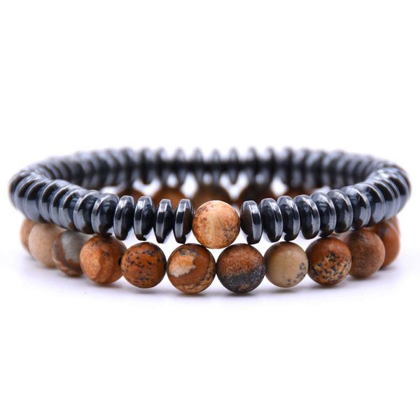 

men and women couple suit (2 pieces) black gallstone bracelet bracelet men and women 8 mm beads elastic natural stone agate bracelet