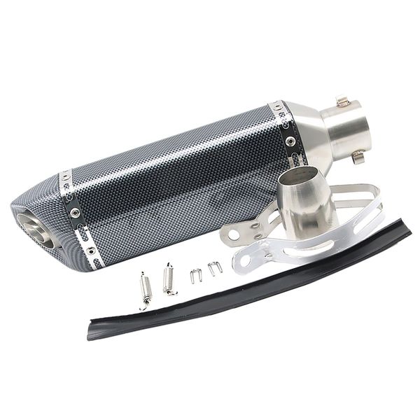 

51mm carbon fiber motorcycle exhaust muffler pipe silencer for 125cc-600cc