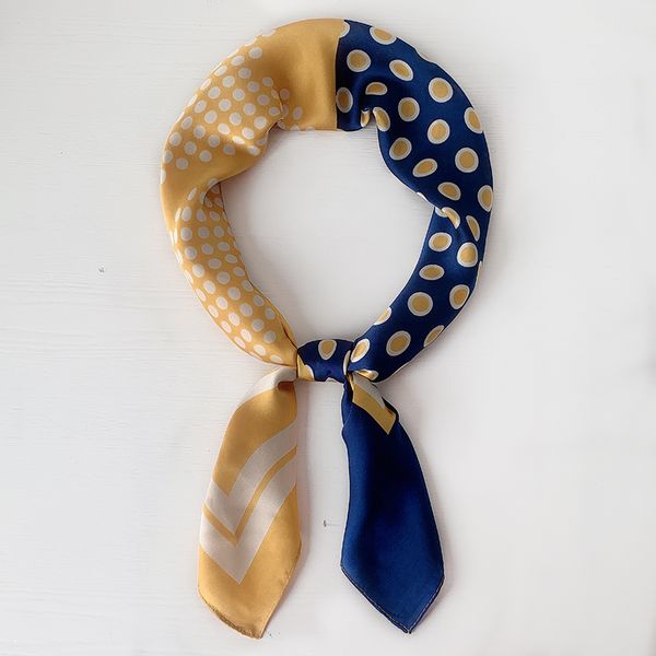 

70cm silk scarf women Cashew flower color matching retro chic small square scarf Stewardess Female decorative scarf