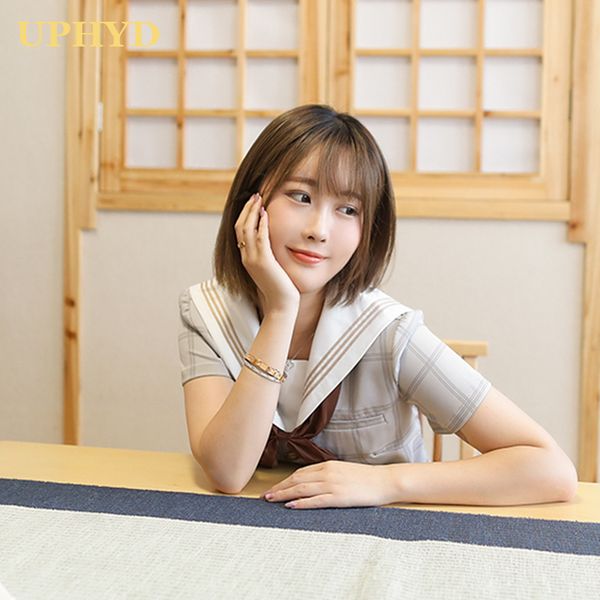 

uphyd сейлор мун косплей школьная форма японские девушки jk униформа опрятный стиль с коротким рукавом летние матросские костюмы, White