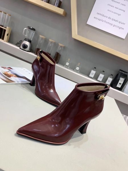 

красная кожа дамы высокой пятки босые пинетки сапоги 2020 топ продажи boots лучшее качество быстрый корабль нового прибытия женщин сапоги зи, Black