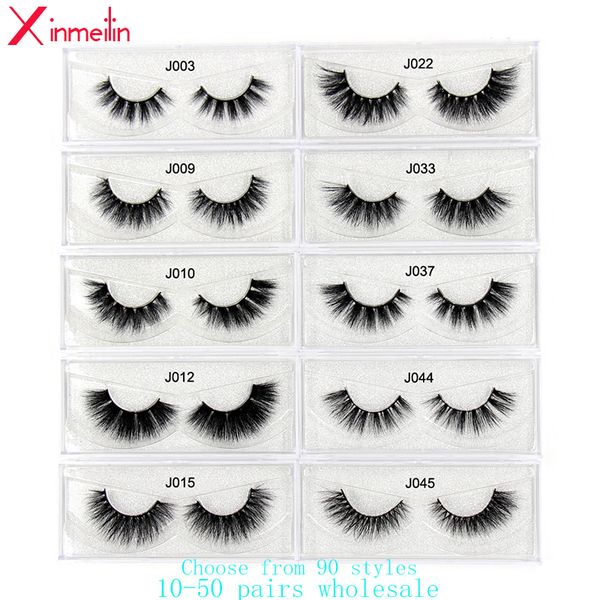 

50 pairs 3d mink lashes wholesale natural individual fluffy false eyelashes lash boxes packaging makeup lash extension supplies
