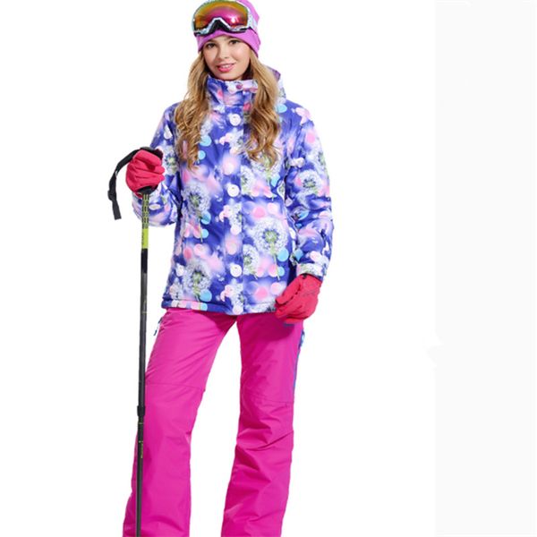

the new ladies jacket pelliot ski jacket+pant more warm waterproof windproof women ski suits
